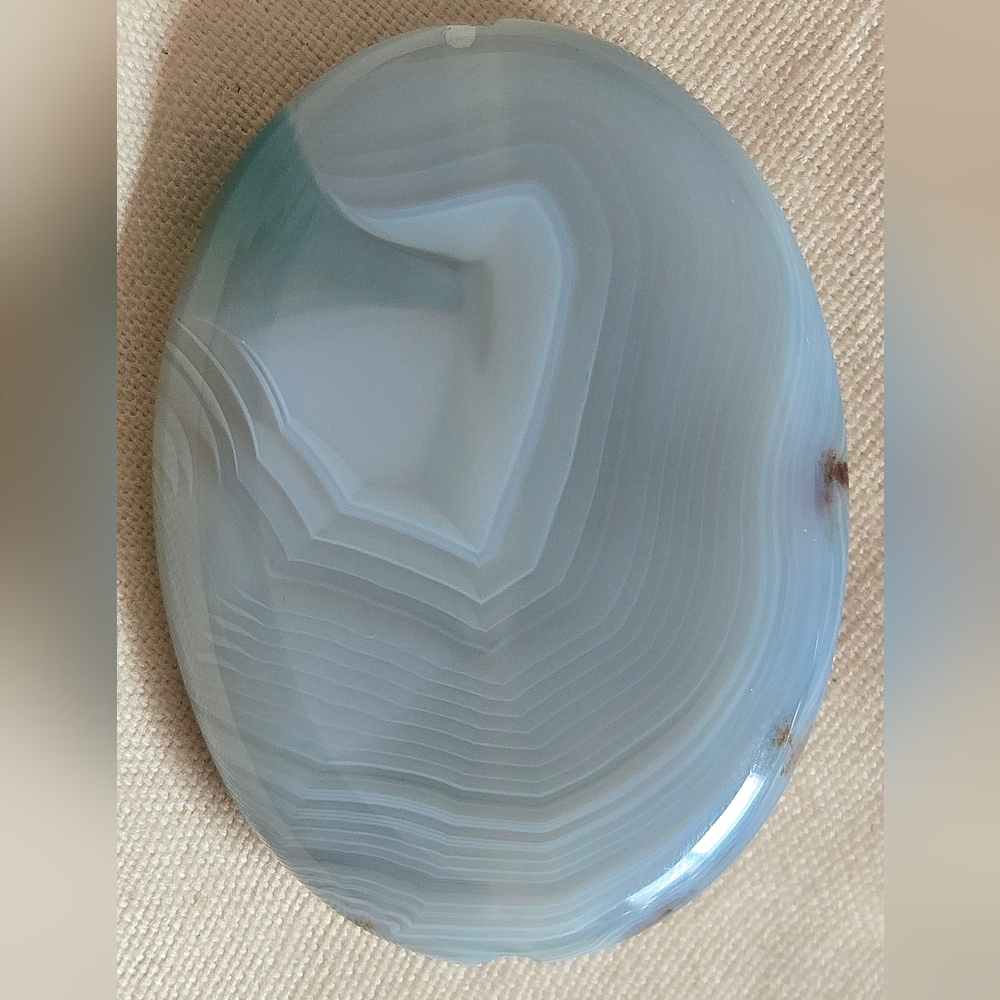 Light Blue And White Striped Agate Pendant Bead